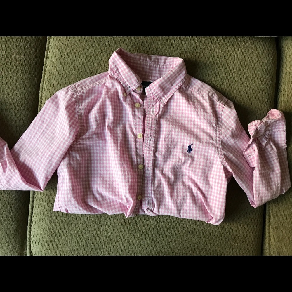 Boys 10-12 (M) pink long sleeve shirt by Ralph L